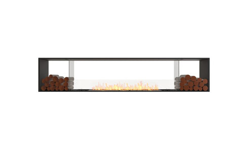 Ecosmart Fire Flex 104DB.BX2 Double Sided Fireplace Insert - Black Finish / Stainless Steel Burner - ESF.FX.104DB.BX2
